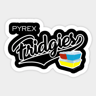 Vintage Pyrex Fridgies Baseball Script Sticker